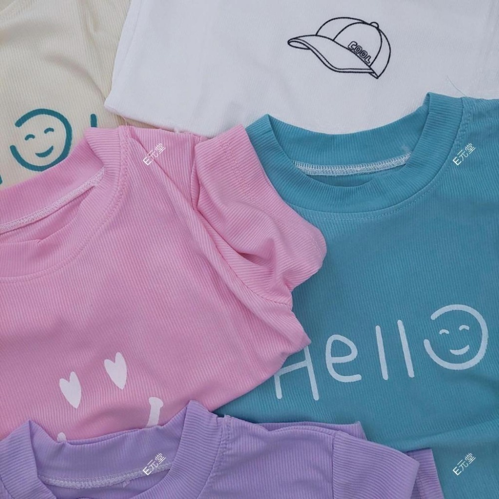 (現貨，附發票)夏季涼感~兒童冰絲簡約風T恤 兒童冰絲T恤 兒童T恤 兒童短袖上衣 H289-細節圖3