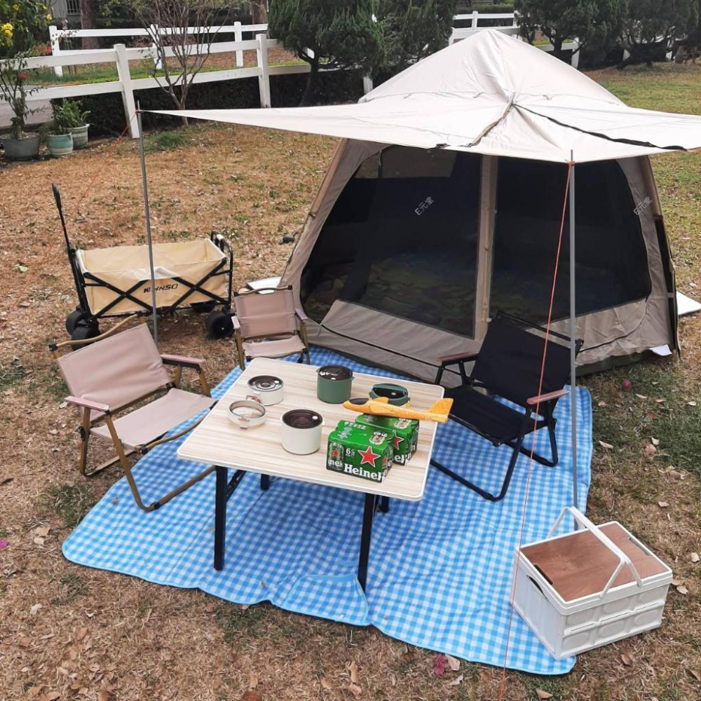 (現貨，附發票)摺疊桌 探鋼材質 桌腳加粗 輕易收納 露營 居家 皆可使用 E元堂-細節圖4