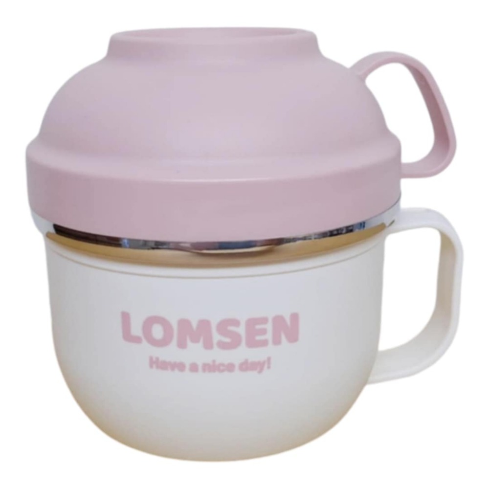 新款粉白撞色泡麵碗