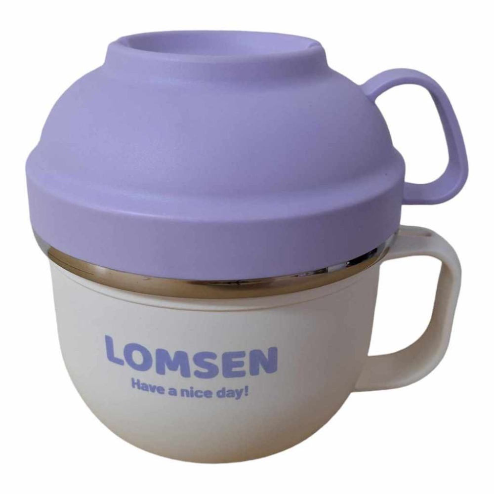 新款撞色泡麵碗-紫白