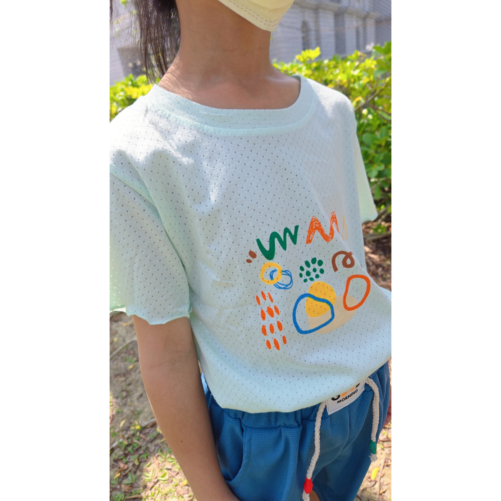 夏季涼感~中大童童裝 兒童透氣網眼上衣 兒童上衣 女童上衣 網眼上衣 兒童T恤-細節圖5