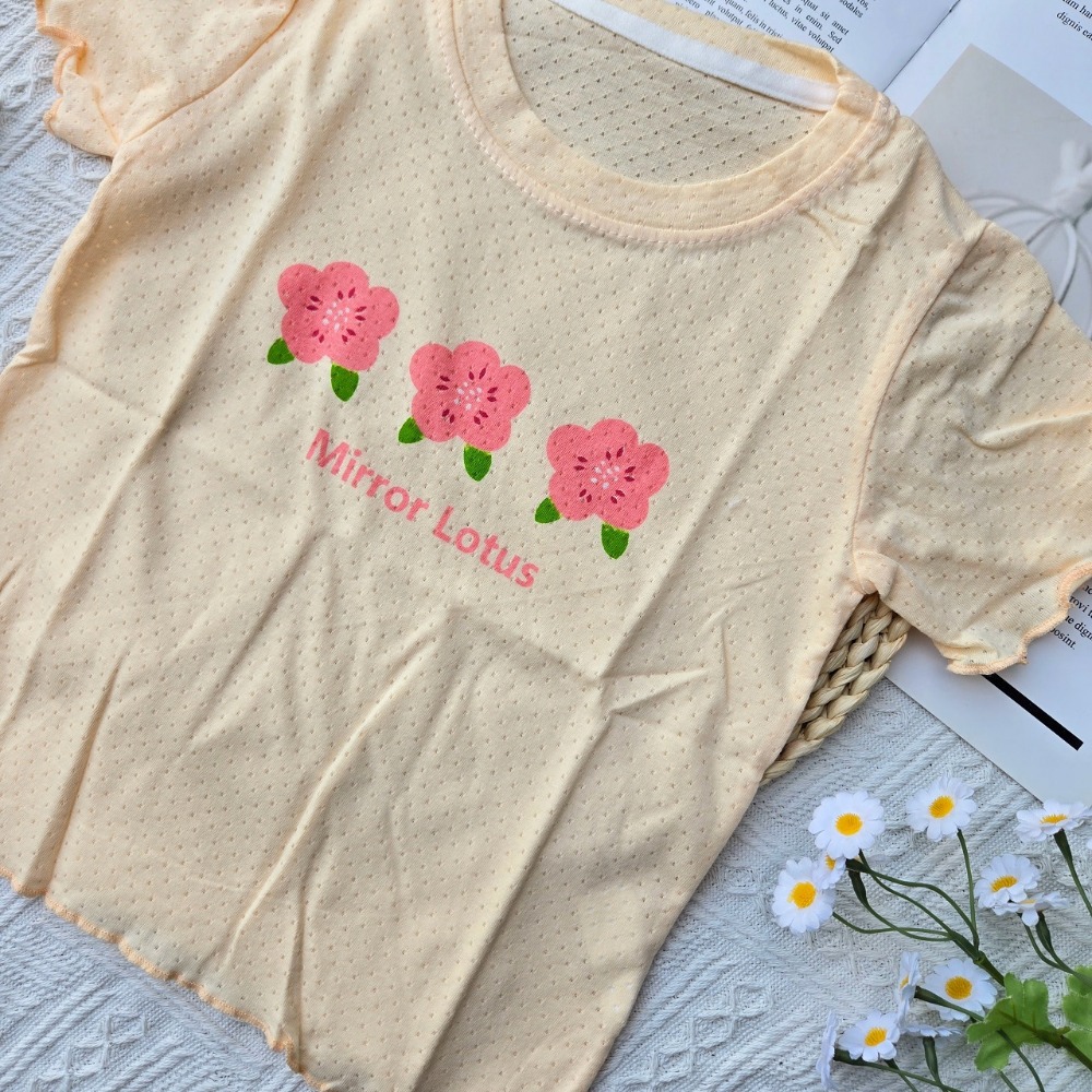 夏季涼感~中大童童裝 兒童透氣網眼上衣 兒童上衣 女童上衣 網眼上衣 兒童T恤-規格圖9