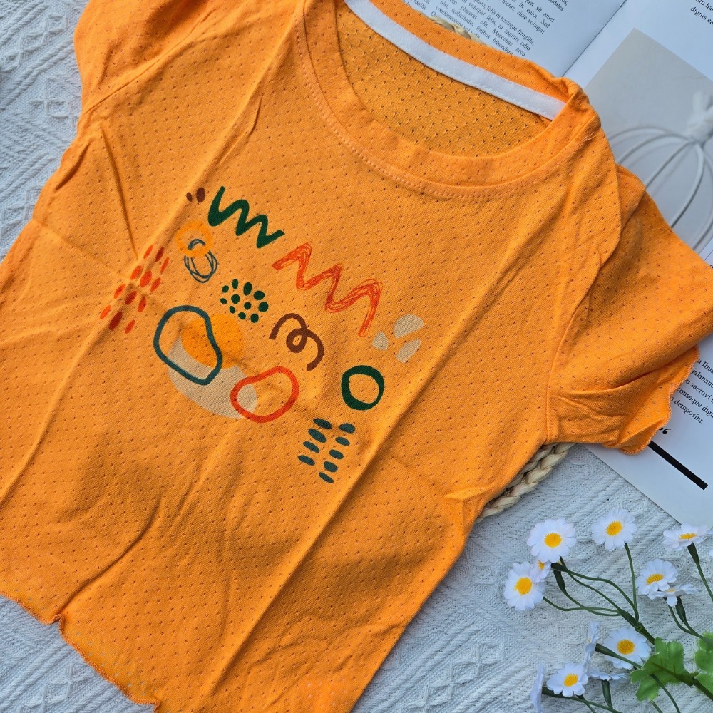 夏季涼感~中大童童裝 兒童透氣網眼上衣 兒童上衣 女童上衣 網眼上衣 兒童T恤-規格圖9