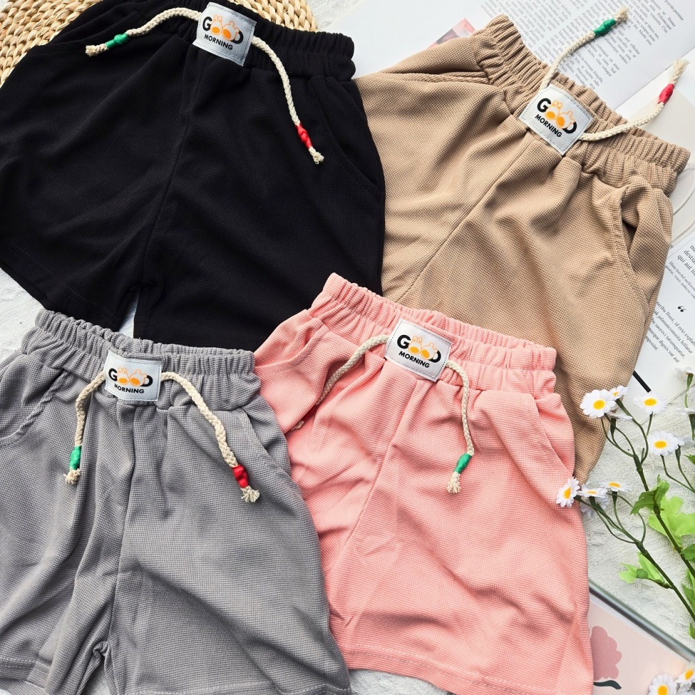 真口袋～華夫格兒童休閒短褲 兒童短褲 兒童休閒褲 H331-細節圖3