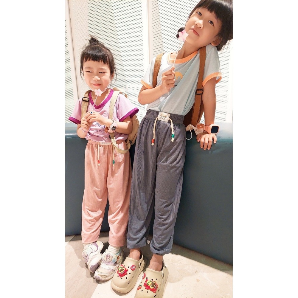 (現貨)夏季涼感~兒童冰絲抖抖9分褲 兒童防蚊褲 兒童長褲 兒童抖抖褲 H285-細節圖11