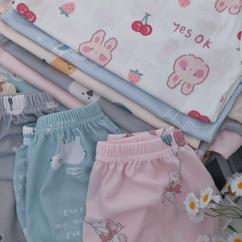 (現貨)夏季涼感~兒童冰絲印花套裝 兒童冰絲套裝 兒童套裝 兒童短袖套裝 H271-細節圖4