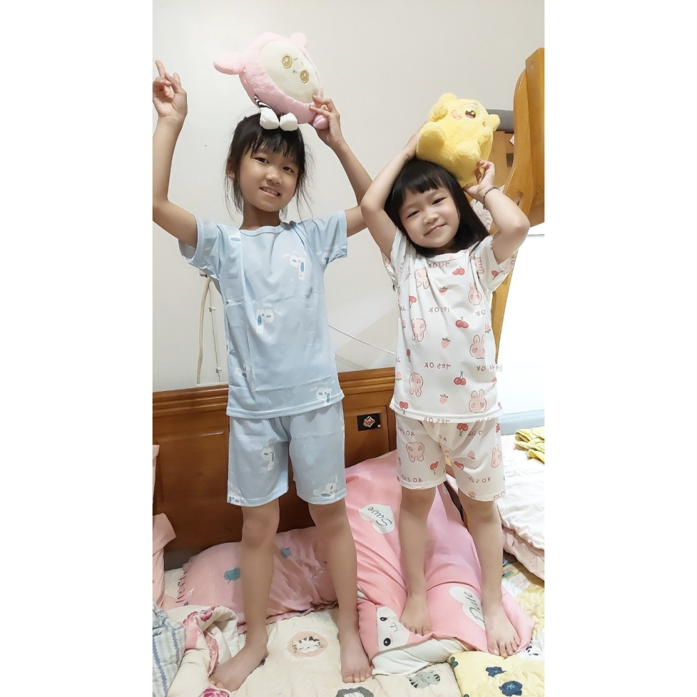 (現貨)夏季涼感~兒童冰絲印花套裝 兒童冰絲套裝 兒童套裝 兒童短袖套裝 H271-細節圖6