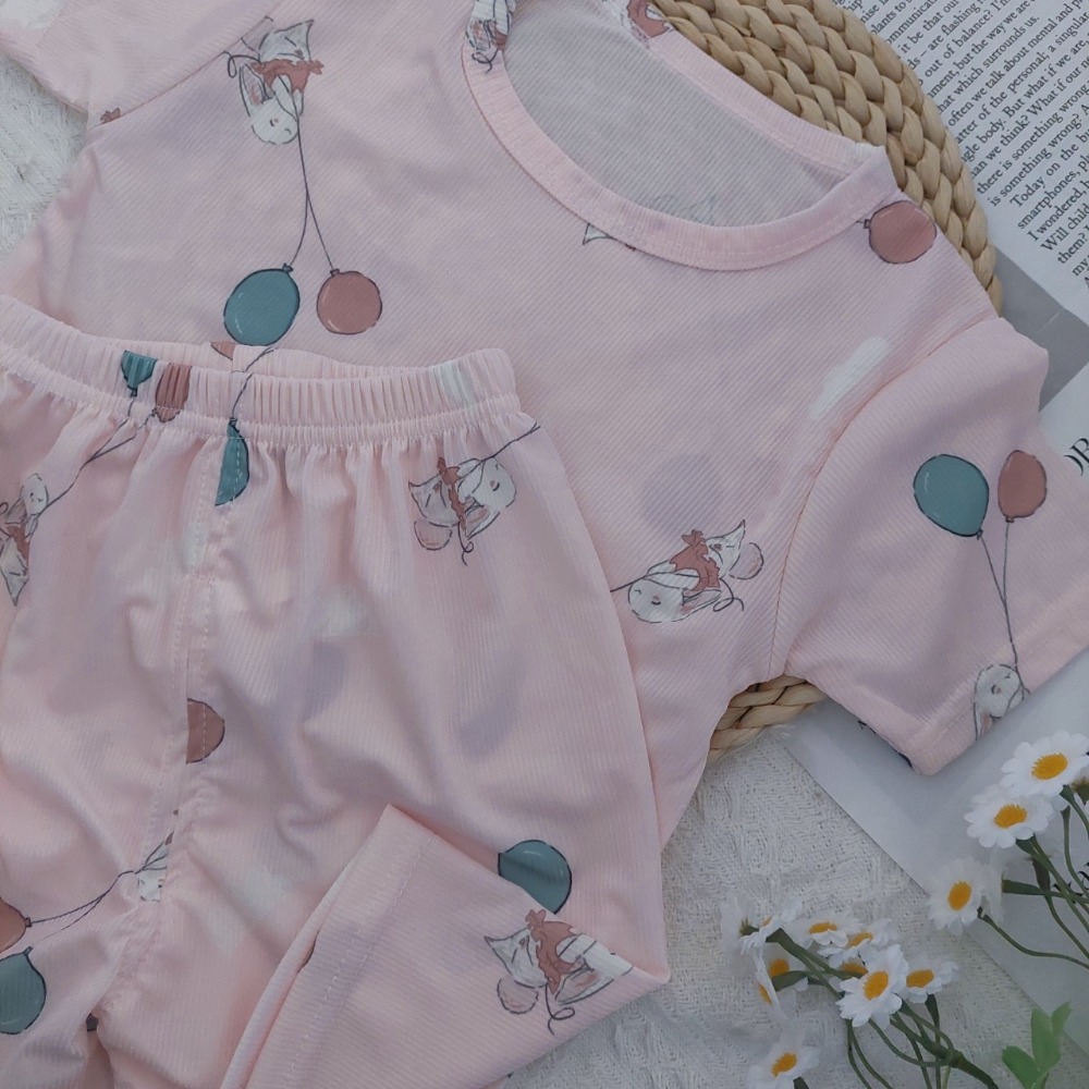 (現貨)夏季涼感~兒童冰絲印花套裝 兒童冰絲套裝 兒童套裝 兒童短袖套裝 H271-規格圖11