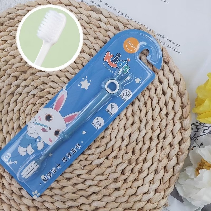 兒童萬毛牙刷-藍色圈圈兔/3-12歲