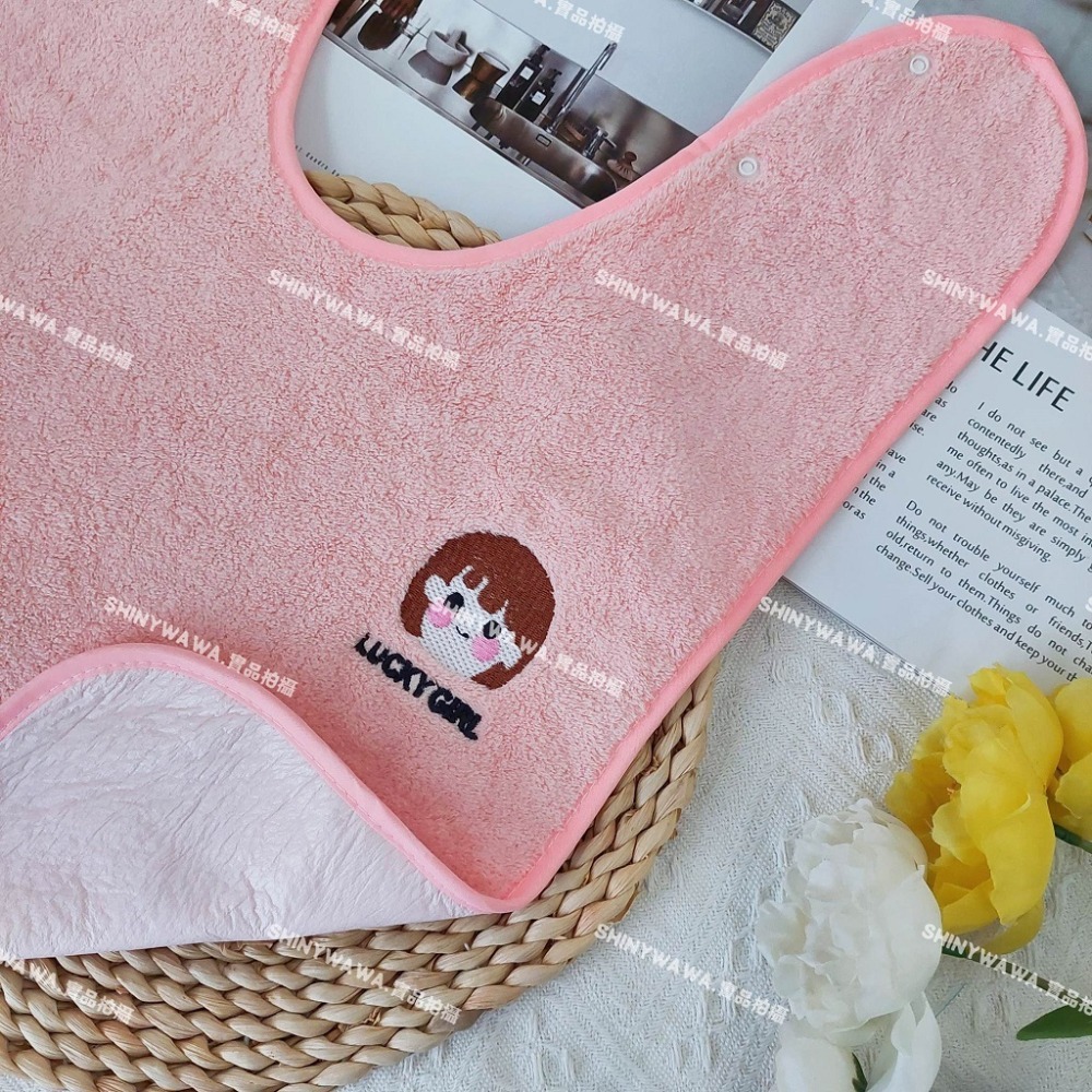 大人小孩皆可使用~防水潄洗巾 防水圍兜 兒童潄洗巾 兒童洗臉巾 老人口水巾 老人圍兜 H225-規格圖7