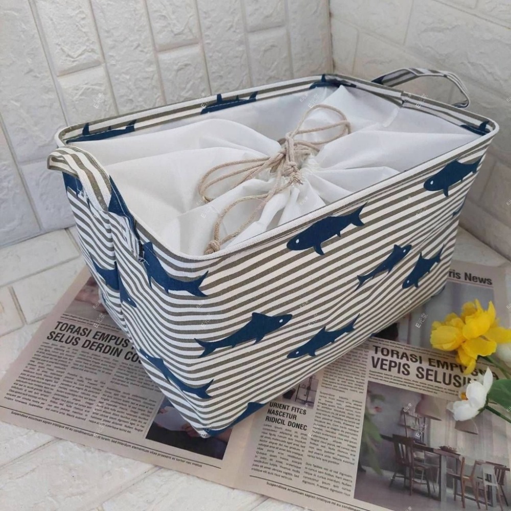 (現貨，附發票)收納籃 超多款式 收納袋 收納箱 置物架 搭配賣場置物架超好用 束口款 38X26X23CM B75-規格圖4