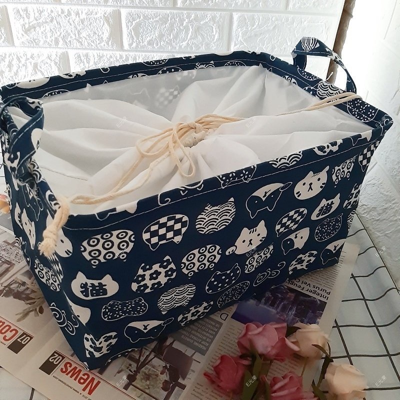 (現貨，附發票)收納籃 超多款式 收納袋 收納箱 置物架 搭配賣場置物架超好用 束口款 38X26X23CM B75-規格圖4