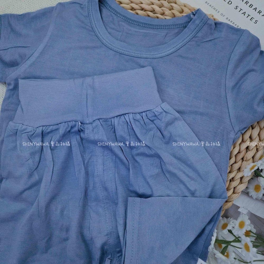 (現貨)夏季涼感~兒童莫代爾護肚套裝 兒童居家服 兒童睡衣 兒童套裝 H334-規格圖5