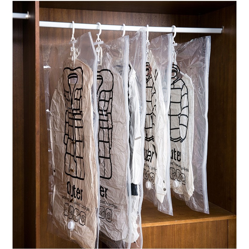 【iWork花屋】台灣現貨 真空壓縮掛袋 壓縮袋 西裝防塵袋 衣櫃掛袋 櫥櫃防塵袋 防塵壓縮衣物掛袋 防塵袋 外套 壓縮-細節圖2