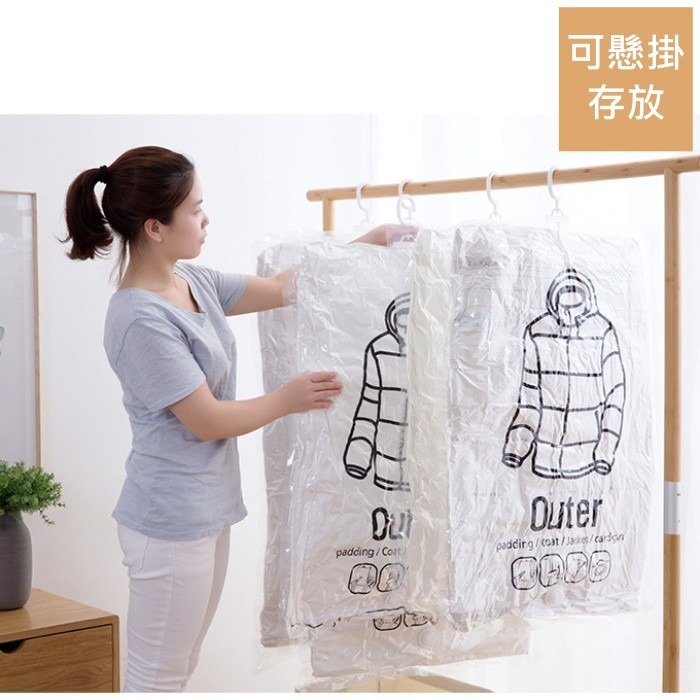 【iWork花屋】台灣現貨 真空壓縮掛袋 壓縮袋 西裝防塵袋 衣櫃掛袋 櫥櫃防塵袋 防塵壓縮衣物掛袋 防塵袋 外套 壓縮-細節圖3
