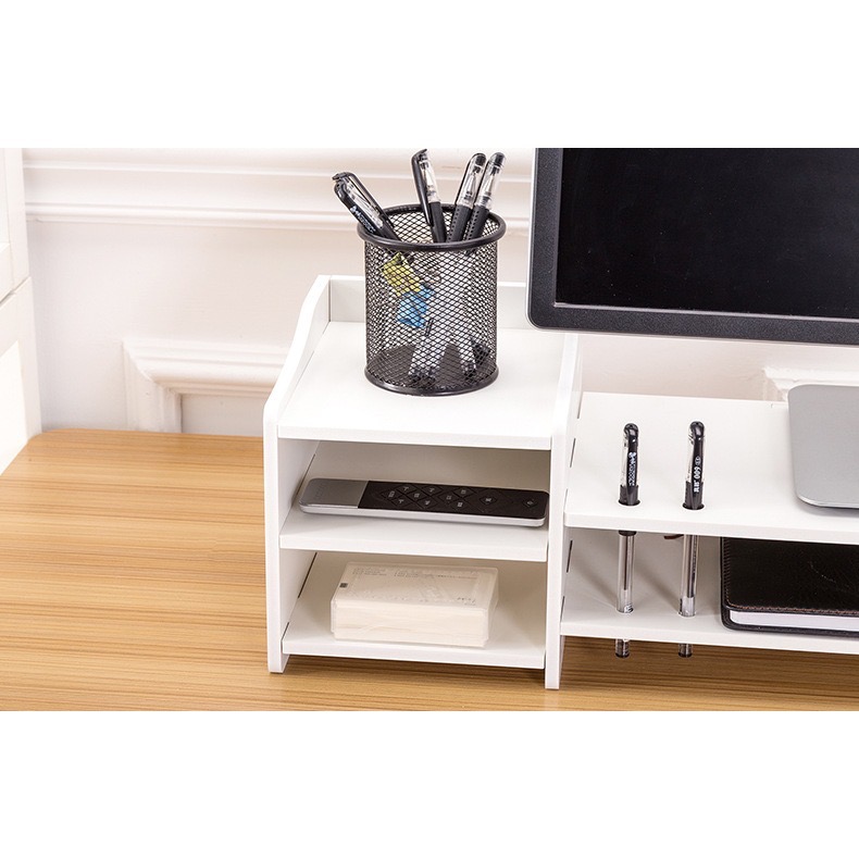 【iWork花屋】 台灣現貨 DIY 高品質 環保顯示器 電腦螢幕增高架 電腦支架 桌面多層抽屜收納櫃置物架 電腦 收納-細節圖4