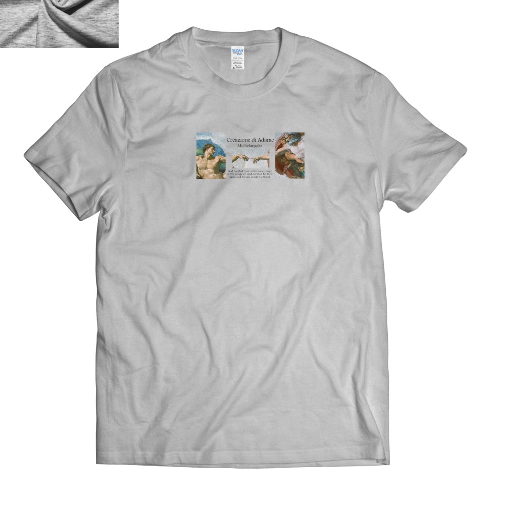 👉🏻創造亞當👈🏻世界名畫 原創T恤 T-Shirt 原創設計 短T 圓領短袖T恤 純棉 情侶短T 親子T-細節圖3