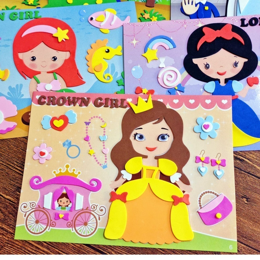 兒童手作💕 大張 厚款 3D EVA立體貼畫 太空 公主 女孩 系列貼畫 層層貼 EVA貼畫 拼貼益智玩具 親子DIY-細節圖4