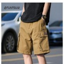 【癮品流行】日式工裝短褲 多口袋 直筒褲 五分褲 外穿中褲 休閒短褲 三色可選 M-3XL-規格圖9