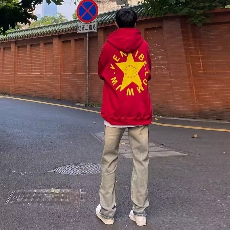 『癮品流行』夏季長褲 水洗做舊復古黃泥牛仔褲 束口褲 直筒褲 長褲男側邊拉鏈  S-3XL-細節圖4