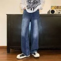 『癮品流行』韓版復古直筒牛仔寬褲 寬鬆牛仔褲 牛仔褲男  直筒褲 長褲 牛仔長褲 S-3XL-規格圖8