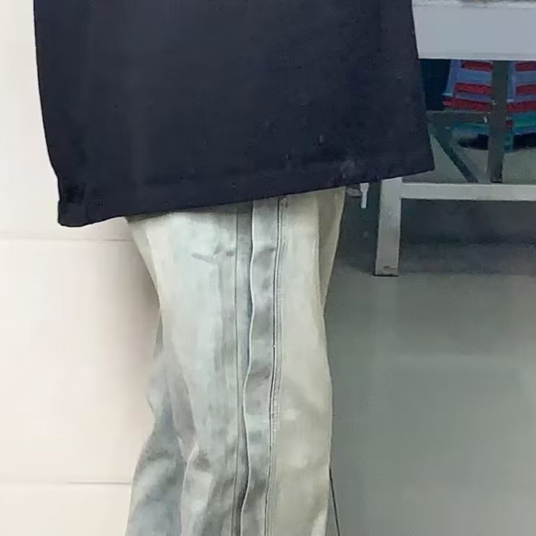 『癮品流行』夏季男長褲 美式復古牛仔長褲 直筒褲 闊腿褲 九分褲 百搭休閒 純色長褲 S-3XL-細節圖4