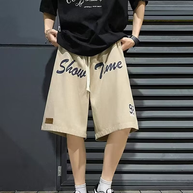 『癮品流行』美式復古字母印花短褲 夏季薄款 冰絲透氣 直筒褲 五分褲 運動褲 寬鬆闊腿 M-3XL-細節圖5