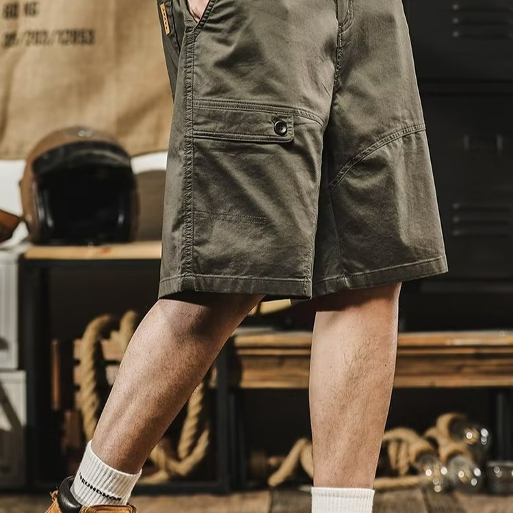 『癮品流行』夏季薄款 日系工裝短褲 五分褲 直筒褲 寬鬆闊腿 休閒百搭 三色可選 M-4XL-細節圖3