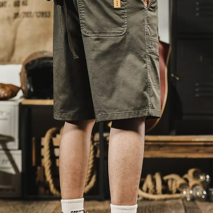 『癮品流行』夏季薄款 日系工裝短褲 五分褲 直筒褲 寬鬆闊腿 休閒百搭 三色可選 M-4XL-細節圖4