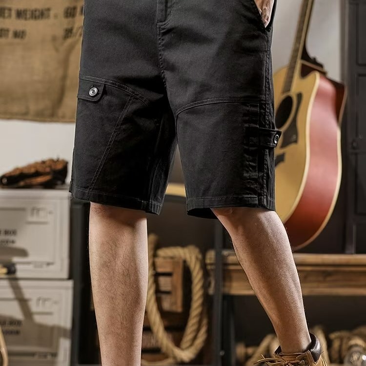 『癮品流行』夏季薄款 日系工裝短褲 五分褲 直筒褲 寬鬆闊腿 休閒百搭 三色可選 M-4XL-細節圖6