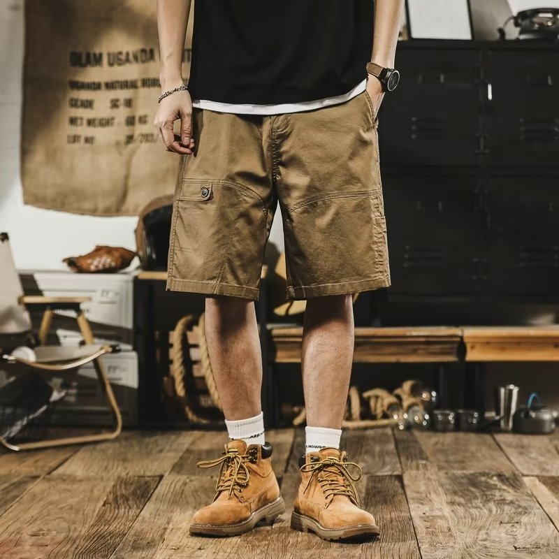 『癮品流行』夏季薄款 日系工裝短褲 五分褲 直筒褲 寬鬆闊腿 休閒百搭 三色可選 M-4XL-細節圖8