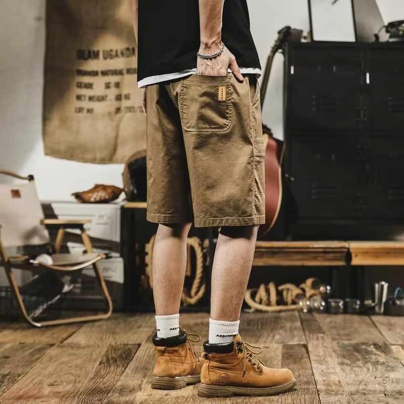 『癮品流行』夏季薄款 日系工裝短褲 五分褲 直筒褲 寬鬆闊腿 休閒百搭 三色可選 M-4XL-細節圖9