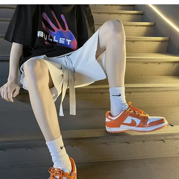 『癮品流行』美式冰絲短褲 夏季薄款 五分褲 速乾運動褲 寬鬆闊腿 純色簡約 休閒百搭 M-3XL-細節圖4