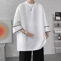『癮品流行』美式華夫格短袖 七分袖 冰絲短袖 夏季薄款短袖 寬鬆 簡約 休閒百搭 M-3XL-規格圖6