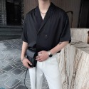 『癮品流行』夏季薄款襯衫 冰絲透氣 男生襯衫 短袖上衣 寬鬆 純色簡約 休閒百搭 M-3XL-規格圖7