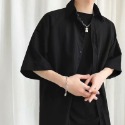 『癮品流行』夏季薄款 冰絲透氣 韓版男生襯衣外套 上衣 休閒百搭  純色簡約 五色可選 M-2XL-規格圖11