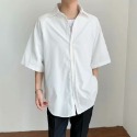 『癮品流行』夏季薄款 冰絲透氣 韓版男生襯衣外套 上衣 休閒百搭  純色簡約 五色可選 M-2XL-規格圖11
