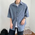 『癮品流行』夏季薄款 冰絲透氣 韓版男生襯衣外套 上衣 休閒百搭  純色簡約 五色可選 M-2XL-規格圖11
