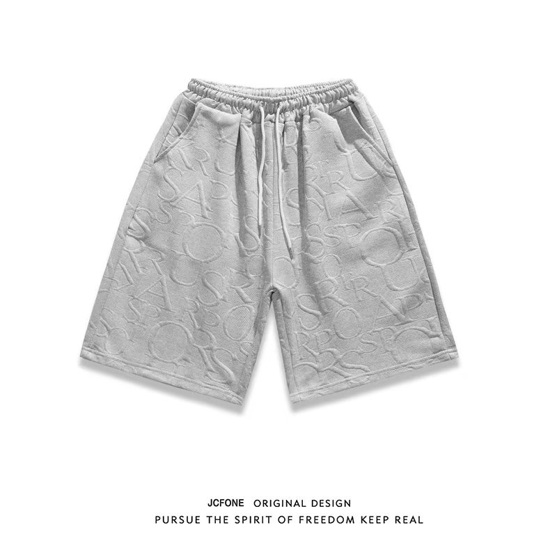 『癮品流行』韓式華夫運動套裝 男生五分短袖短褲冰絲透氣 夏季薄款 純色簡約 休閒百搭 寬鬆 S-3XL-細節圖6