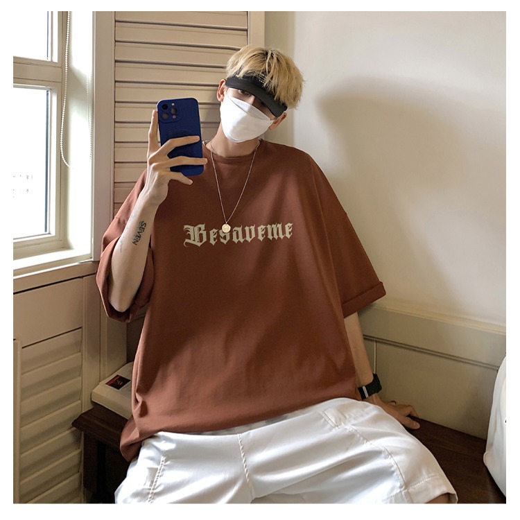 『癮品流行』夏季短袖 五分袖 圓領上衣 美式純棉字母印花T恤 男生T恤 休閒百搭 寬鬆 M-3XL-細節圖6