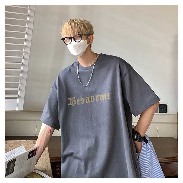 『癮品流行』夏季短袖 五分袖 圓領上衣 美式純棉字母印花T恤 男生T恤 休閒百搭 寬鬆 M-3XL-細節圖8