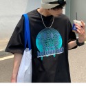 『癮品流行』美式純棉笑臉印花短袖T恤 男生T恤 五分袖 oversize 休閒百搭 大碼寬鬆 M-5XL-規格圖9