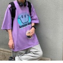 『癮品流行』美式純棉笑臉印花短袖T恤 男生T恤 五分袖 oversize 休閒百搭 大碼寬鬆 M-5XL-規格圖9