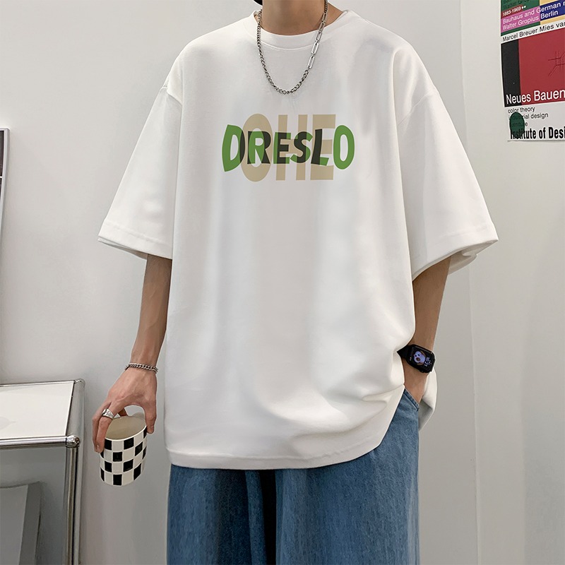 『癮品流行』美式字母印花T恤 短袖T恤 純棉T恤 圓領上衣 五分袖 休閒百搭 大碼寬鬆 M-3XL-細節圖8