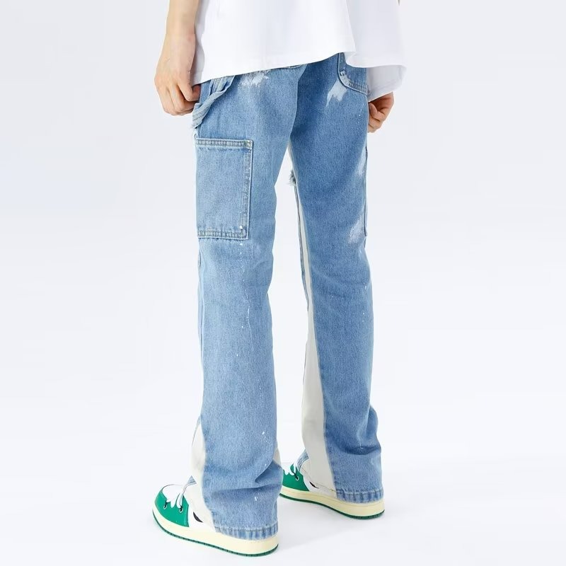 『癮品流行』歐美高街復古牛仔褲 直筒褲 九分褲 設計感痞帥 修身顯瘦 休閒百搭 S-3XL-細節圖6