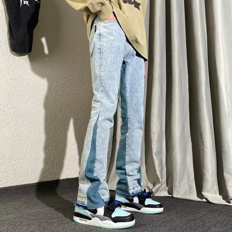 『癮品流行』夏季長褲 美式高街牛仔褲 直筒褲 九分褲 休閒百搭 純色簡約 修身顯腿長 S-3XL-細節圖4