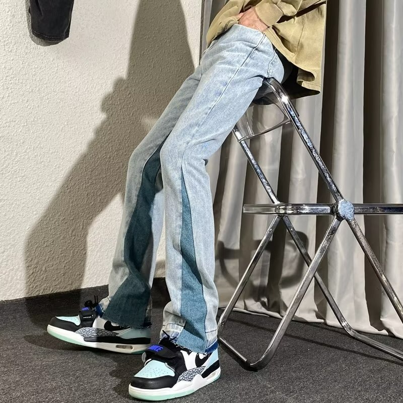 『癮品流行』夏季長褲 美式高街牛仔褲 直筒褲 九分褲 休閒百搭 純色簡約 修身顯腿長 S-3XL-細節圖6