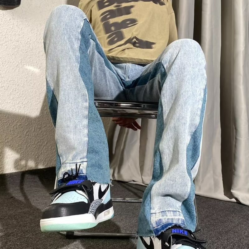 『癮品流行』夏季長褲 美式高街牛仔褲 直筒褲 九分褲 休閒百搭 純色簡約 修身顯腿長 S-3XL-細節圖8