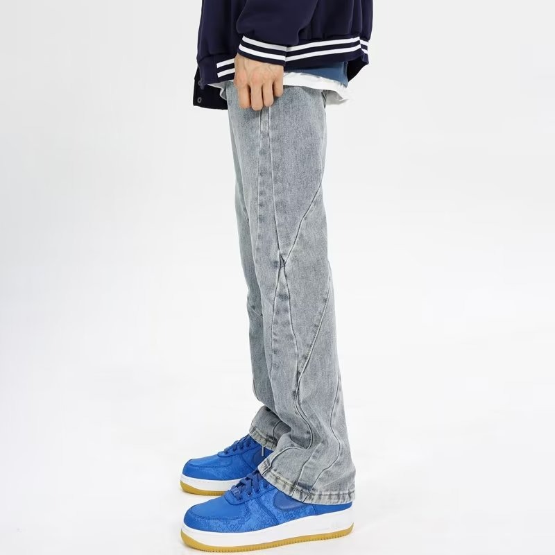 『癮品流行』美式高街牛仔褲 直筒褲 夏季長褲 九分褲 純色簡約 休閒百搭 修身顯腿長 S-3XL-細節圖5