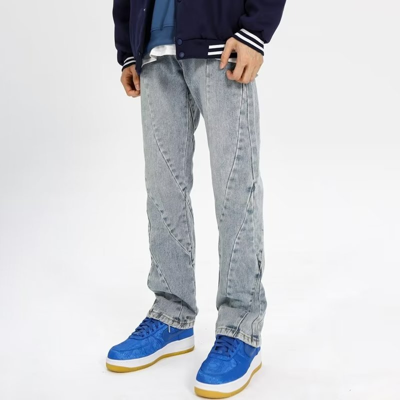 『癮品流行』美式高街牛仔褲 直筒褲 夏季長褲 九分褲 純色簡約 休閒百搭 修身顯腿長 S-3XL-細節圖6